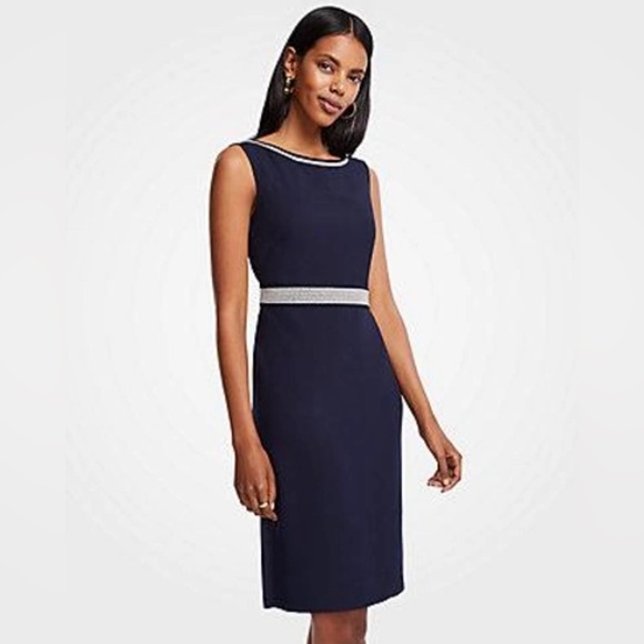 EUC Ann Taylor Embroidered Sheath Dress - Picture 1 of 3